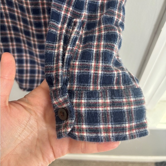 LL Bean Kids Large 14-16 Fleece Blue Button Up Flannel Shirt 100% cotton casual - Picture 3 of 5